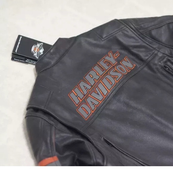 Harley Davidson Screaming Eagle Men's Motorcycle Motorbike Real Leather Jacket - Picture 5 of 7